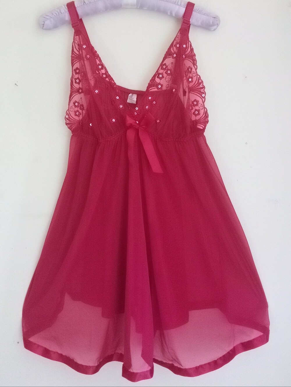 Nighties Sheer Lace-Trim
